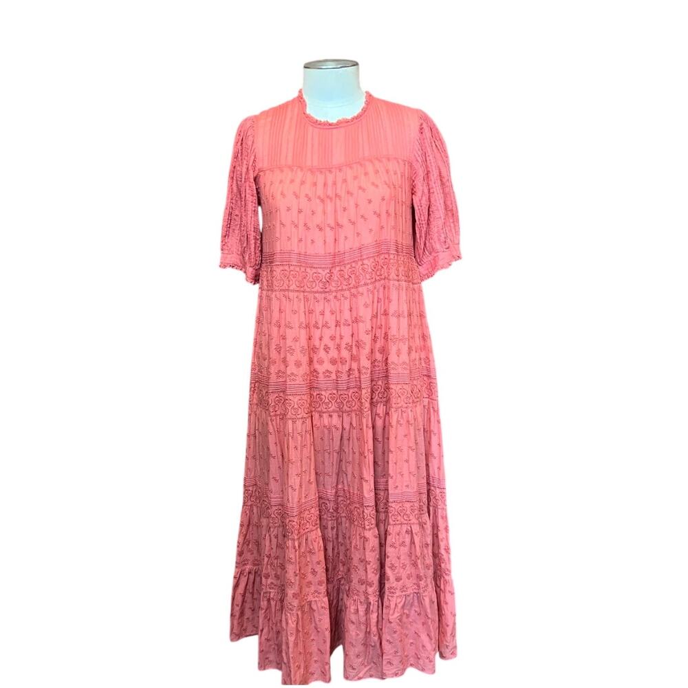 Doen Minetta Tiered Embroidered Midi Maxi Dress - Picture 4 of 12